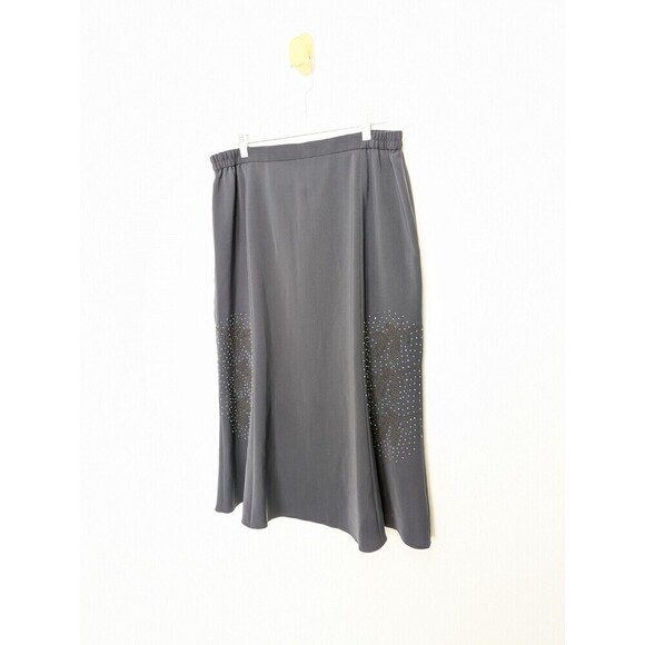 Tiffany Collection Gray Beaded Midi Skirt Plus Size 16 - Picture 2 of 12